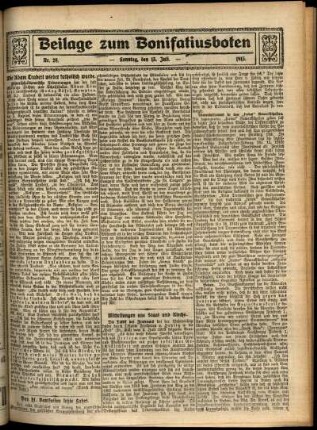 Zweite Ausgabe vom Sonntag, den 13. Juli 1913.