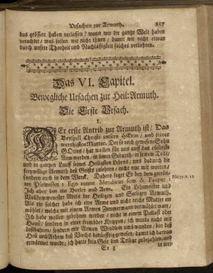 Das VI. Capitel. Bewegliche Ursachen zur Heil:Armuth.