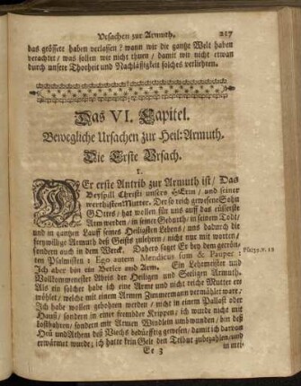 Das VI. Capitel. Bewegliche Ursachen zur Heil:Armuth.