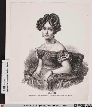 Bildnis Marie, Großherzogin von Mecklenburg-Strelitz, geb. Landgräfin von Hessen-Kassel