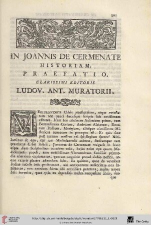In Joannis de Cermentate jistoriam