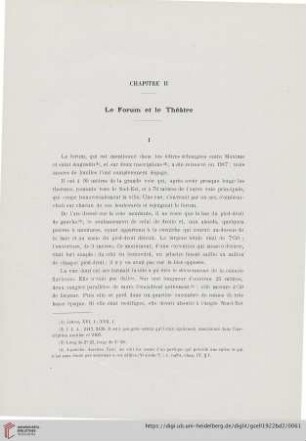 Chapitre II: Le Forum et le Théâtre