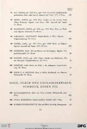 Gold-, Silber- und Chinasilberwaren, Schmuck, Dosen etc. (Nr. 104-175)