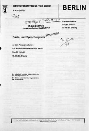 Sach- und Sprechregister