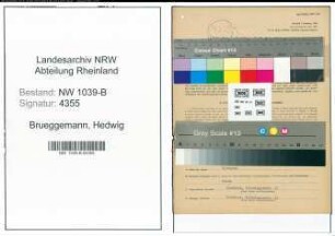 Entnazifizierung Hedwig Brueggemann , geb. 23.04.1889 ()