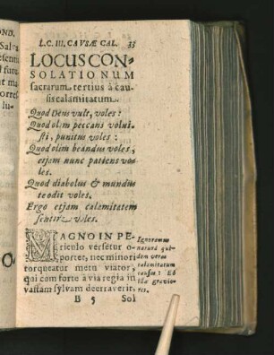 Locus Consolationum sacrarum tertius a causis calamitatum.