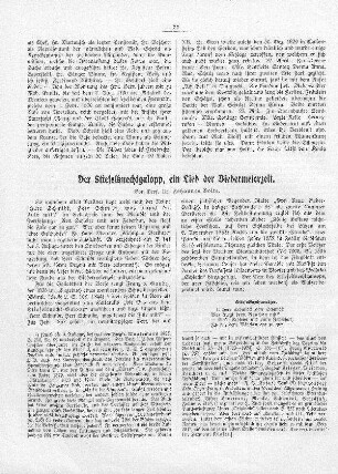Der Stiefelknechtgalopp, ein Lied der Biedermeierzeit
