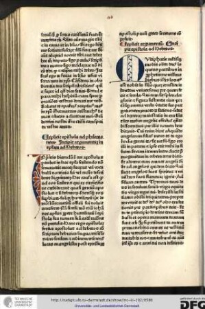 Incipit epistola ad Hebreos.