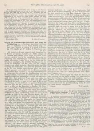 291-292 [Rezension] Marti, Karl (Hrsg.), Beiträge zur alttestamentlichen WIssenschaft, Karl Budde zum 70. Geburtstage am 13. April 1920 überreicht von Freunden und Schülern