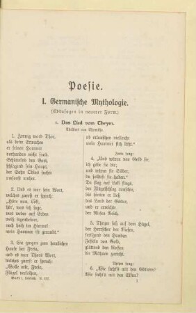 I. Germanische Mythologie