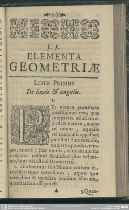 Liber Primus De lineis & angulis