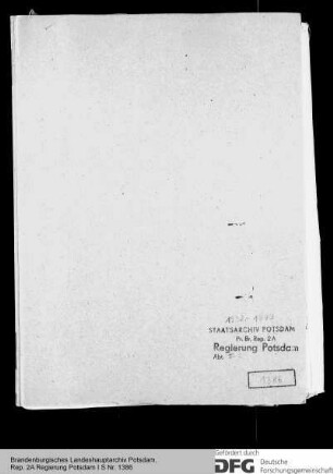 Finanzierungshilfe des Reiches zu den Aufschließungsarbeiten für Folgebauten der Siedlung Leegebruch, Kr. Osthavelland