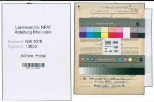 Entnazifizierung Heinz Achten , geb. 08.06.1919 (Gaertner)