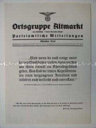 Mitteilungsblatt der NSDAP-Ortsgruppe Dresden-Altmarkt