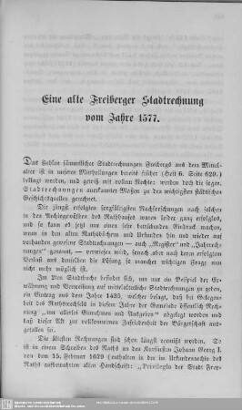 Eine alte Freiberger Stadtrechnung vom Jahre 1577