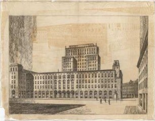 Billing, Hermann; Bochum (Nordrhein-Westfalen); Rathaus - Vorderansicht (Perspektive)