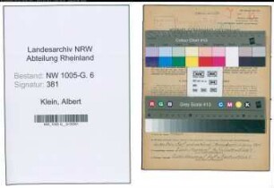 Entnazifizierung Albert Klein , geb. 12.05.1896 (Angestellter)