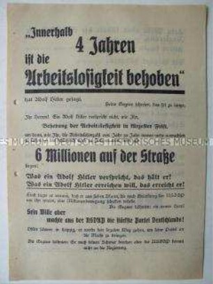 Wahlflugblatt der NSDAP zu den Reichstagswahlen 1933