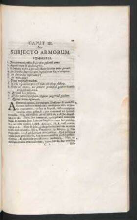 Caput III. De Subiecto Armorum.