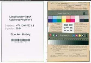 Entnazifizierung Hedwig Stoecker , geb. 24.09.1904 (Lehrerin)