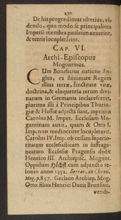 Caput VI. [Augmenta Principatuum Et Comitatuum.]
