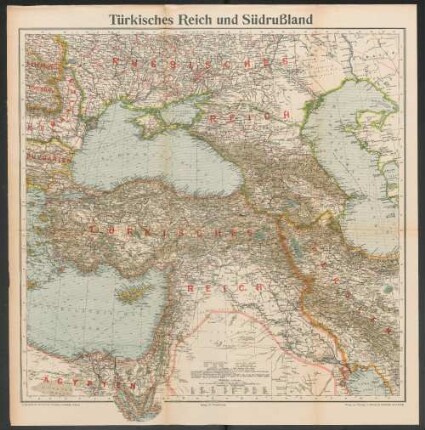 Karte: Türkisches Reich und Südrußland (Beilage zur Kriegschronik.)
