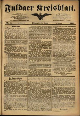Ausgabe vom Mittwoch, den 15. Januar 1908.