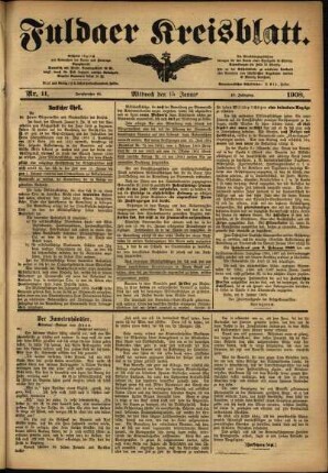 Ausgabe vom Mittwoch, den 15. Januar 1908.