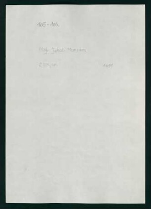 Testimonium der theol. Fakultät für Mag. Jakob Munsum aus Wolfenhausen b. Tübingen.