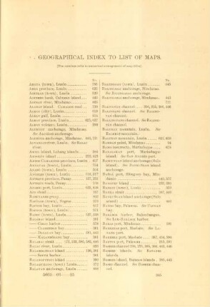 Geographical index to list of maps