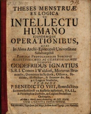 Theses ... ex logica de intellectu humano