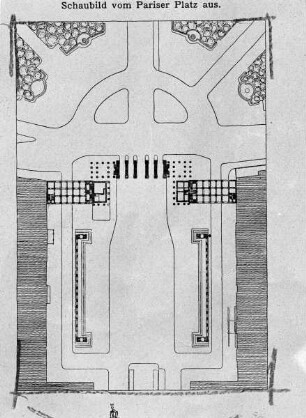 Berlin, Pariser Platz. Entwurf zur Neugestaltung des Pariser Platzes