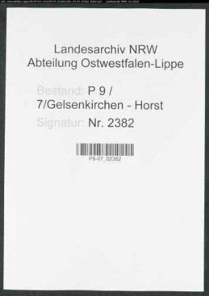 Sterberegister Standesamt Gelsenkirchen-Horst