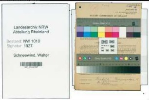 Entnazifizierung Walter Schneewind , geb. 23.02.1889 (Vertreter)