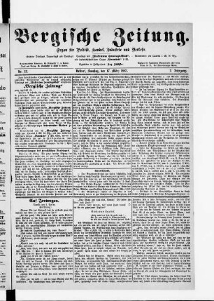 Bergische Zeitung. 1882-1888