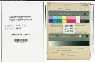 Entnazifizierung Heinz Leendertz , geb. 29.07.1892 (Geschaeftsfuehrer)