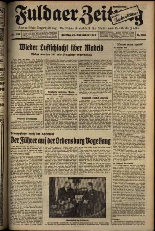 Ausgabe vom Freitag, den 20. November 1936.