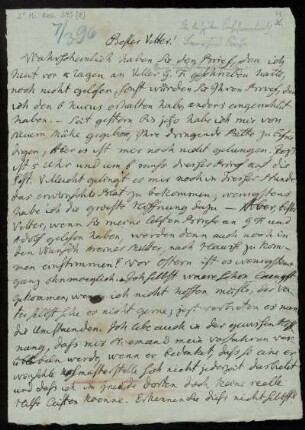 Brief von Johann Heinrich Christian Bang an Christoph Andreas Leonhard Creuzer