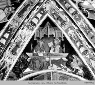 Szenen aus dem Leben Mariens : Die vier Evangelisten und vier Kirchenväter