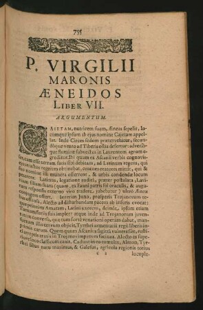 ... Aeneidos Liber VII.