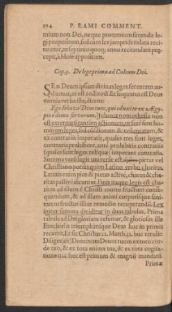 Cap. 3. De lege prima ad Cultum Dei.