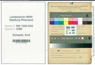 Entnazifizierung Emil Schwartz , geb. 22.09.1895 (Bahnbeamter)