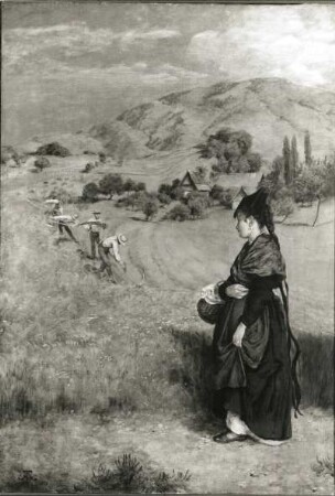 Sommer im Schwarzwald (Heuernte) : Thoma, Hans: Sommer im Schwarzwald (Heuernte). Öl/Leinwand; 85,5 x 60 cm. 1878. Dresden: Galerie Neue Meister 3810