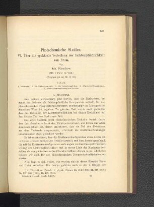 Photochemische Studien. VI. Über die spektrale Verteilung der Lichtempfindlichkeit von Brom.