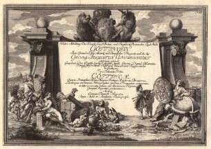 Georg Daniel Heumann: Wahre Abbildung der Stadt Göttingen (1747) - N. II. Titelseite