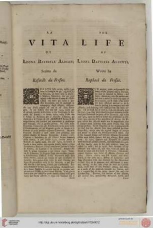 La vita di/The life of Leone Battista Alberti