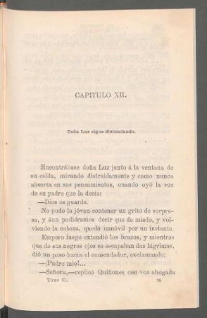 Capítulo XII. - Doña Luz sigue disimulando.