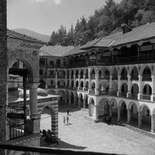 Das Kloster des heiligen Iwan von Rila, ein orthodoxes Kloster im Rila-Gebirge im südwestlichen Bulgarien