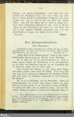 Eine Zeitungsmissionsstunde : (zur Anregung)