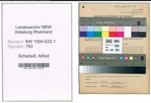 Entnazifizierung Alfred Schedwill , geb. 23.10.1902 (Techn.Angestellter)